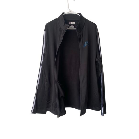Carolina Panthers Men’s Large Black Full Zip Track Jacket NFL Team Apparel Logo - Picture 3 of 8
